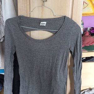 Gray longsleeve with back opening